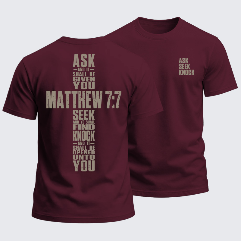 Heavyweight Cotton Tee - Matthew 7:7