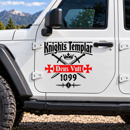 Car & Truck Vinyl Decals - Knights Templar Deus Vult