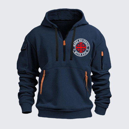Zipper Hoodies - Make No Peace with Evil Knight Templar Jerusalem Cross