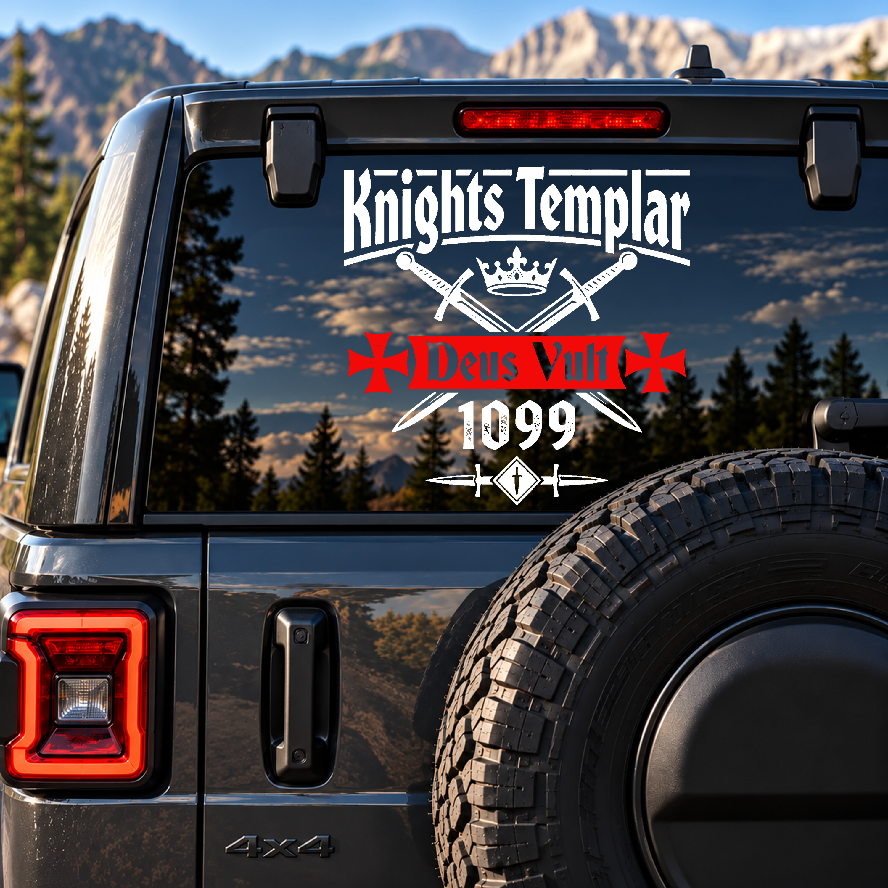Car & Truck Vinyl Decals - Knights Templar Deus Vult