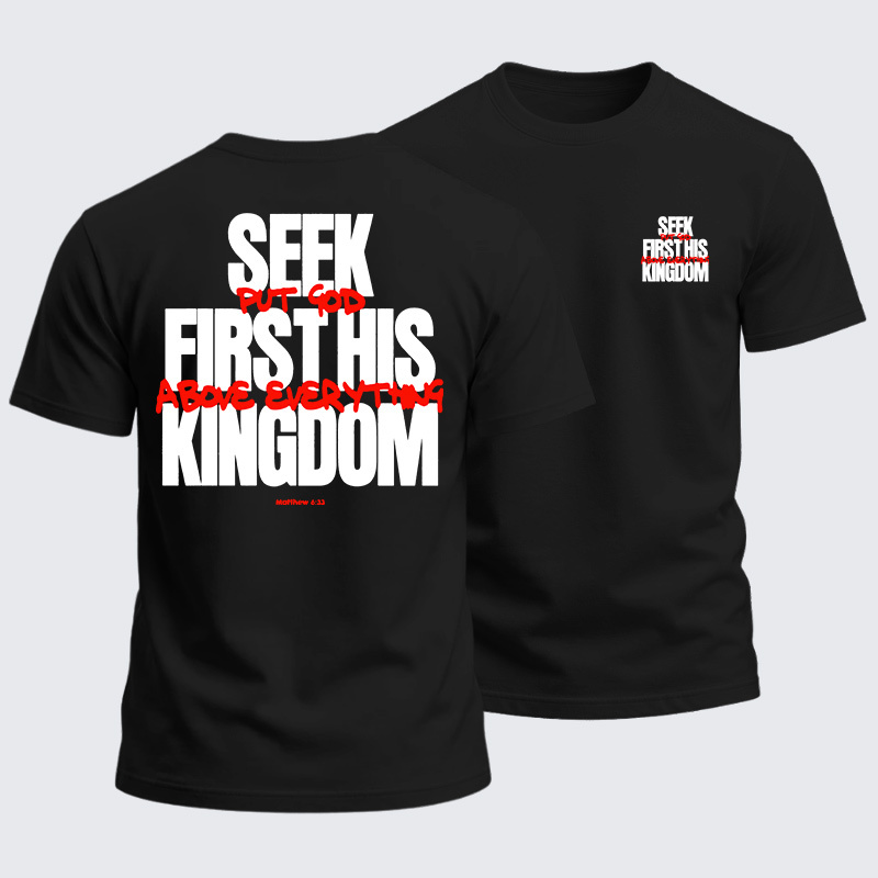 Heavyweight Cotton Tee - Seek First His Kingdom