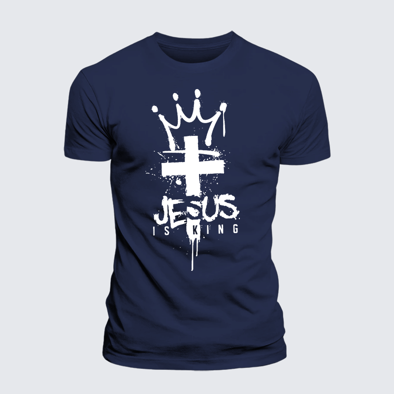 Jesus Is King Jesus God Christian Premium Mercerized Cotton Tee
