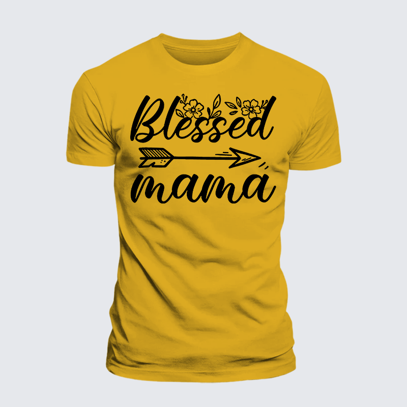 Blessed Mama Jesus God Christian Premium Mercerized Cotton Tee