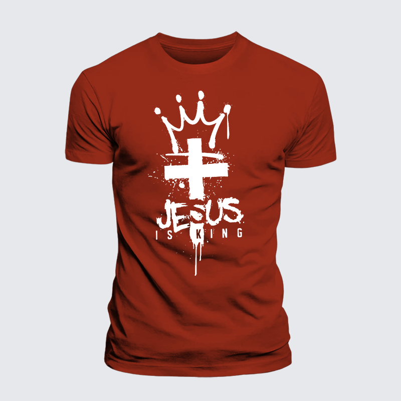 Jesus Is King Jesus God Christian Premium Mercerized Cotton Tee