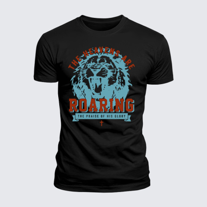 The Heavens Are Roaring The Praise Of His Glory Jesus God Christian  – Luxe Mercerized Interlock Cotton Tee