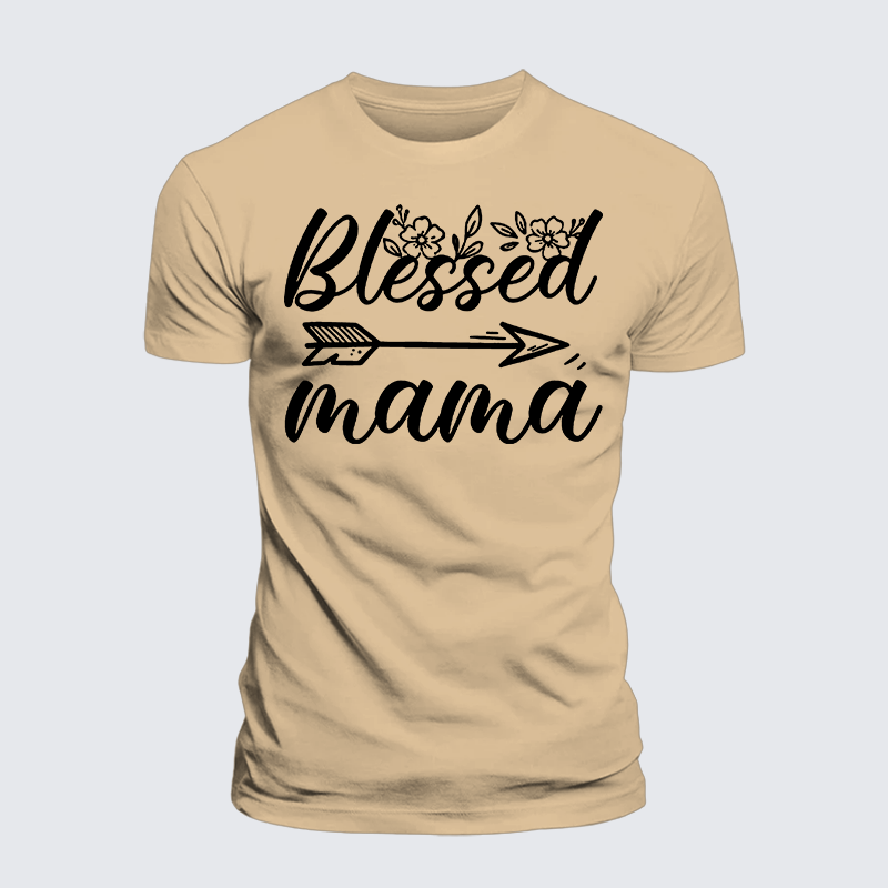 Blessed Mama Jesus God Christian Premium Mercerized Cotton Tee