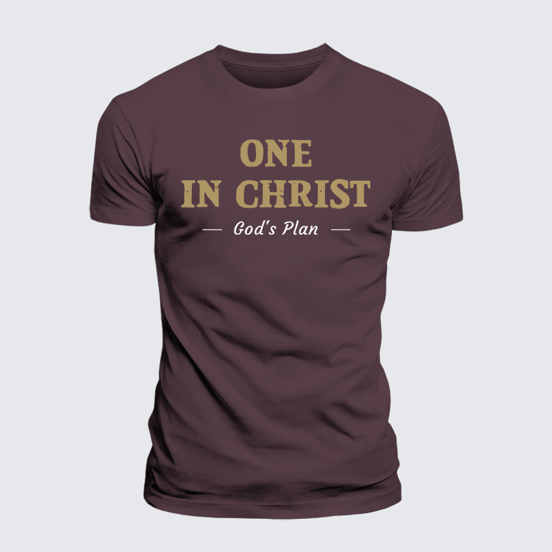 One In Christ Jesus God Christian Premium Mercerized Cotton Tee