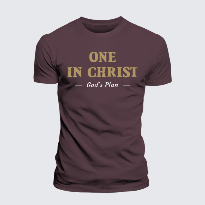 One In Christ Jesus God Christian Premium Mercerized Cotton Tee