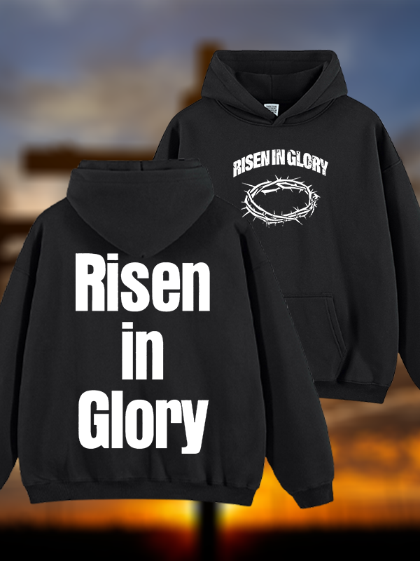 Risen In Glory Jesus God Christian Plush Fleece-Lined Hoodie