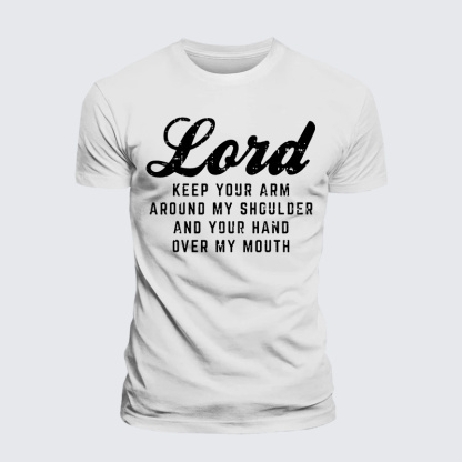 Lord Arm Shoulder Hand Mouth Jesus God Christian Premium Mercerized Cotton Tee