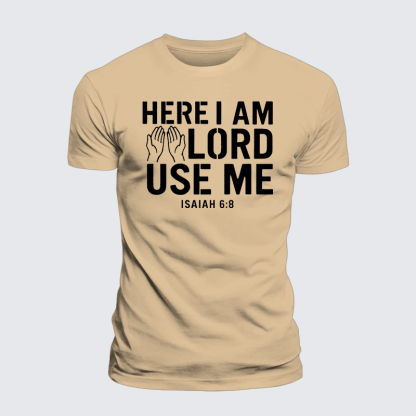 Here l am Lord Use Me Jesus God Christian Premium Mercerized Cotton Tee