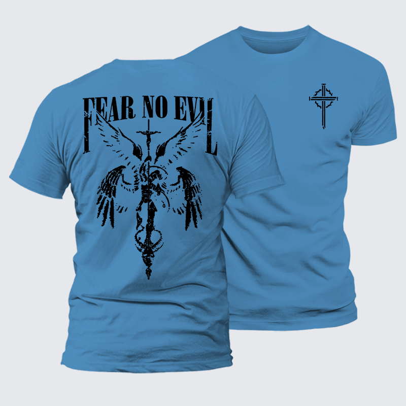 Fear No Evil Jesus God Christian Premium Mercerized Cotton Tee