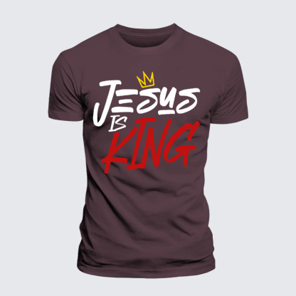 Jesus Is King Jesus God Christian Premium Mercerized Cotton Tee