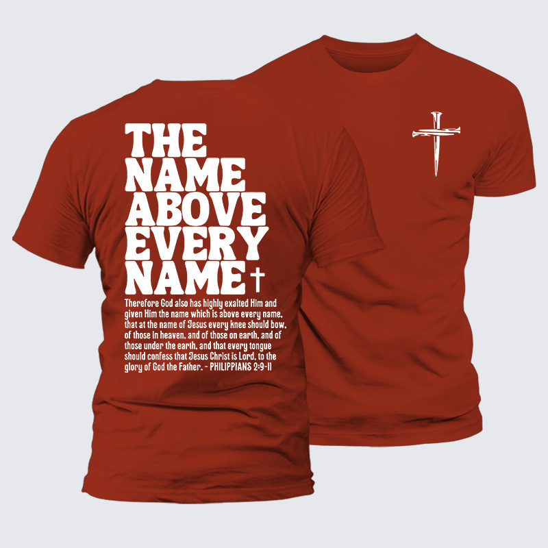 The Name Above Every Name Jesus God Christian Premium Mercerized Cotton Tee
