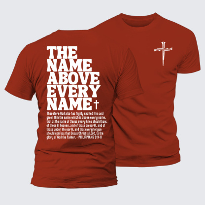 The Name Above Every Name Jesus God Christian Premium Mercerized Cotton Tee