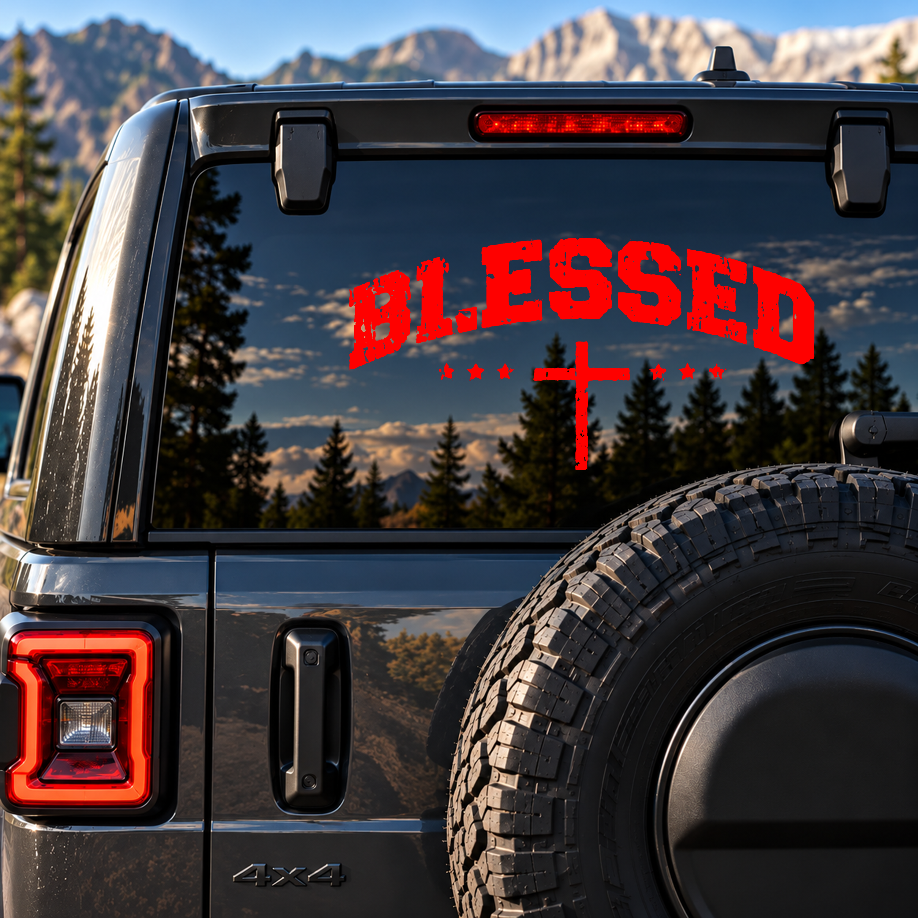Car & Truck Vinyl Decals  - Blessed Cross   