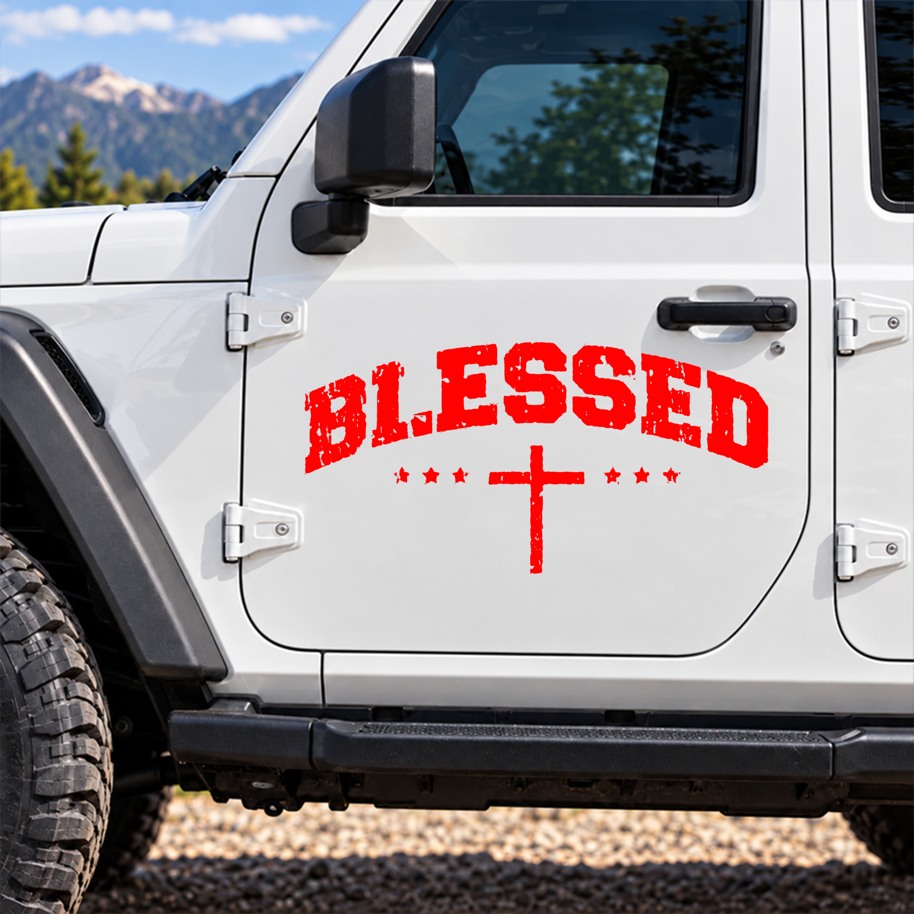 Car & Truck Vinyl Decals  - Blessed Cross   