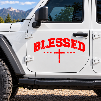 Car & Truck Vinyl Decals  - Blessed Cross   