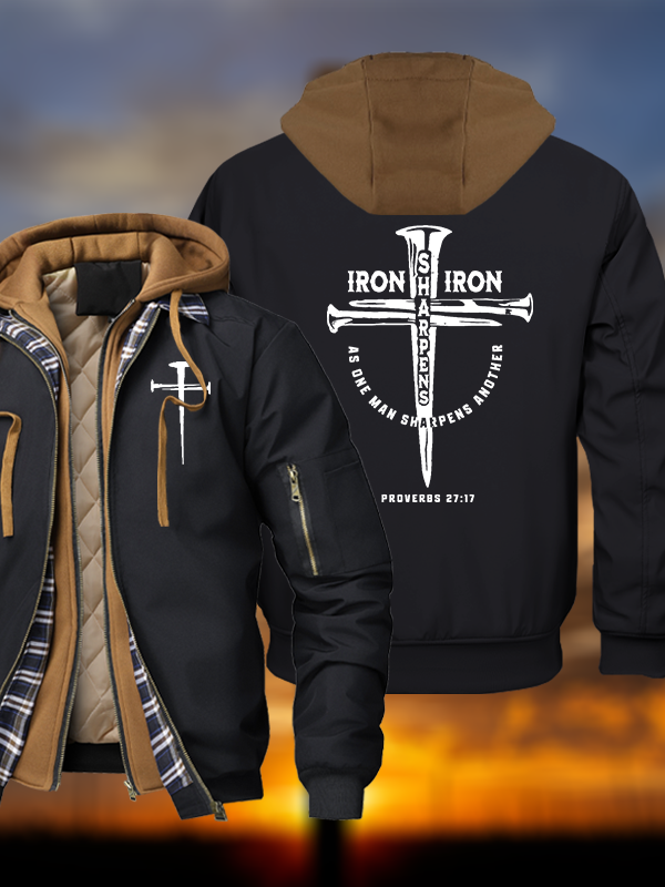 Iron Warm Hooded Bomber Jacket