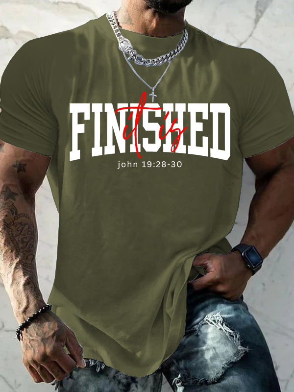 It Is Finished Jesus God Christian Cotton T-Shirt