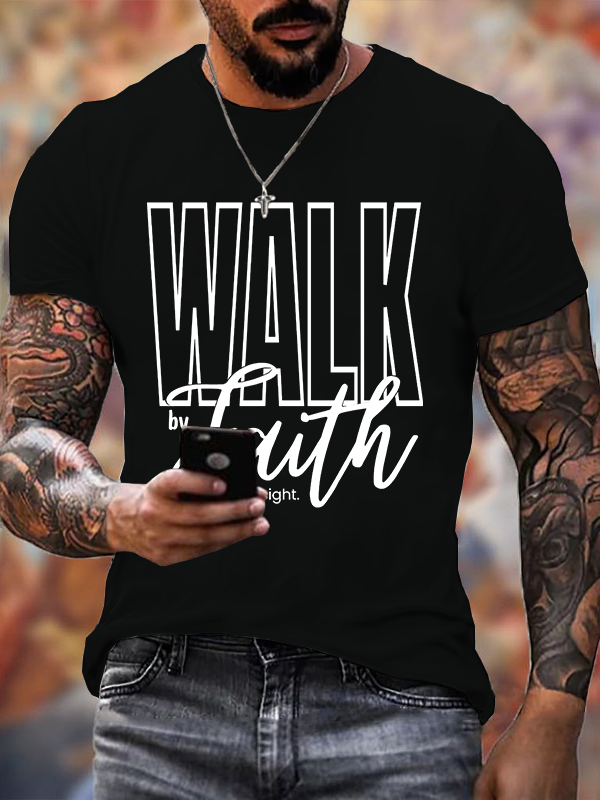 Man Of God Husband Dad Jesus God Christian Cotton T-Shirt