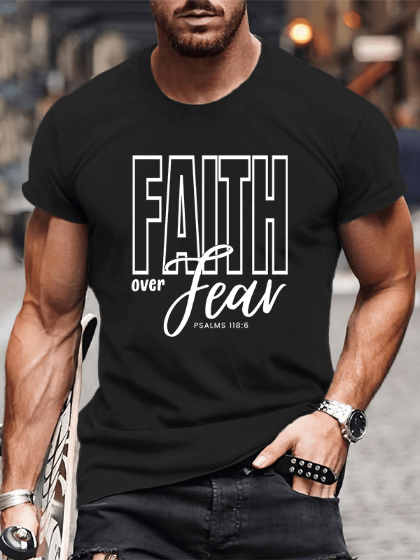 Man Of God Husband Dad Jesus God Christian Cotton T-Shirt