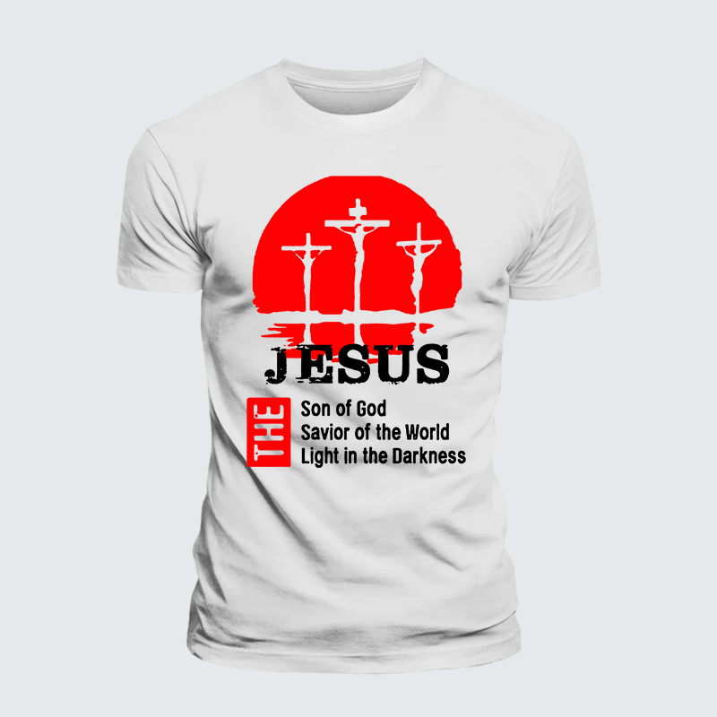 Jesus The Son Of God The Savior Of The World The Light In The Darkness Jesus God Christian Premium Mercerized Cotton Tee