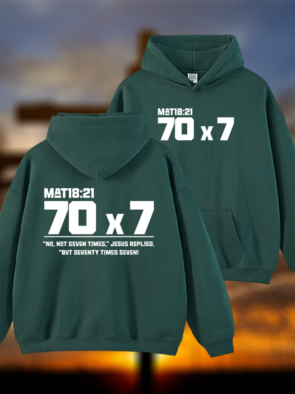 Matthew 18:21 Jesus God Christian Plush Fleece-Lined Hoodie