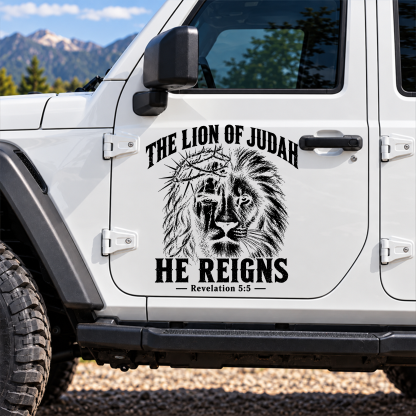 Car & Truck Vinyl Decals  -The Lion of Judah – He Reigns