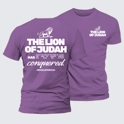 The Lion Of Judah Jesus God Christian Premium Mercerized Cotton Tee