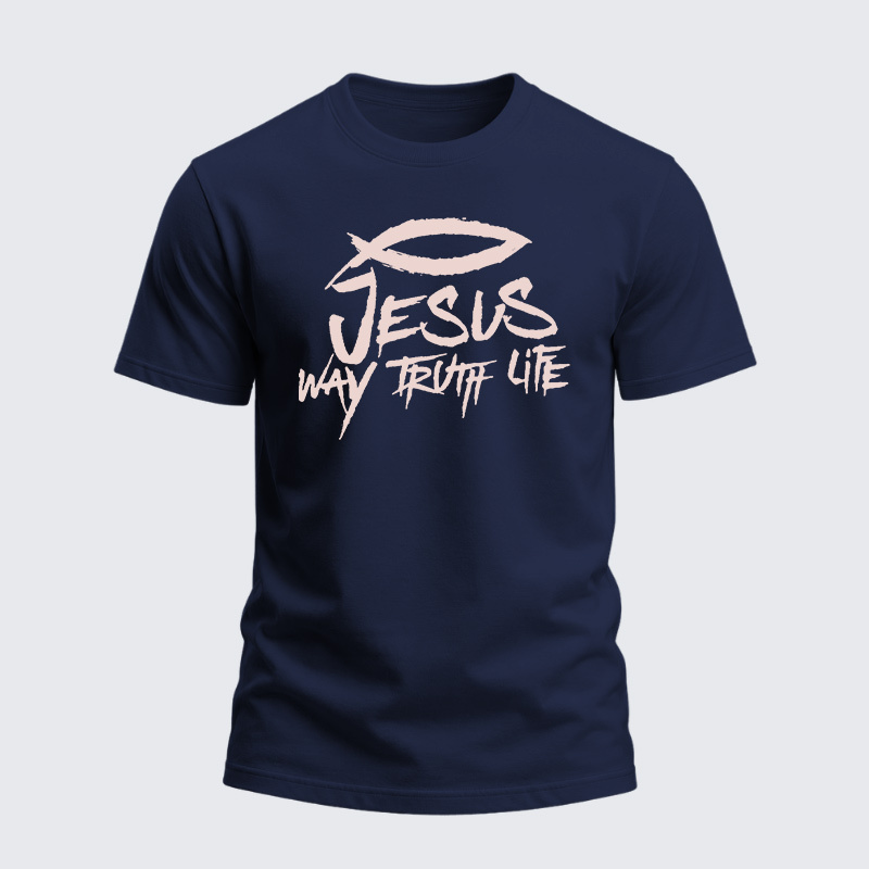 Heavyweight Cotton Tee - Jesus Way Truth Life