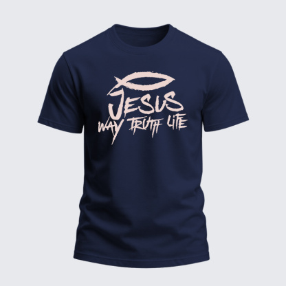 Heavyweight Cotton Tee - Jesus Way Truth Life