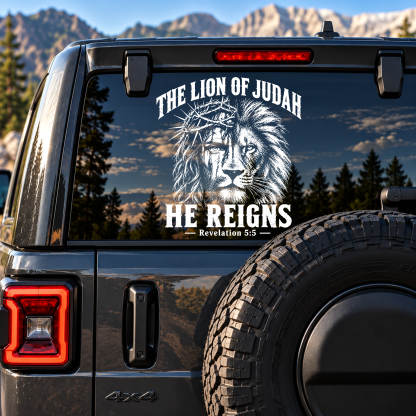 Car & Truck Vinyl Decals  -The Lion of Judah – He Reigns