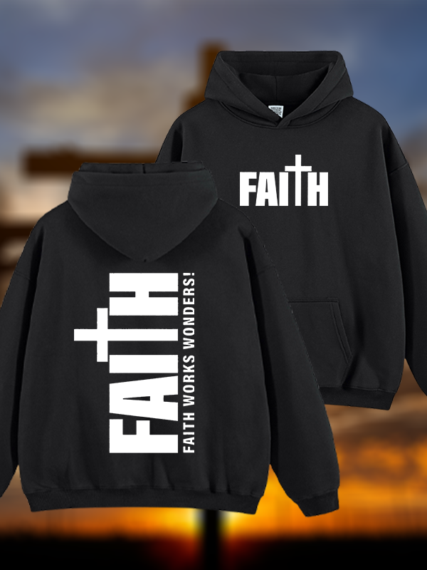Faith Jesus God Christian Plush Fleece-Lined Hoodie