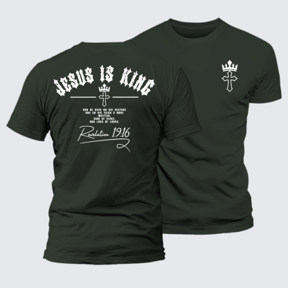 Jesus Is King Jesus God Christian Premium Mercerized Cotton Tee
