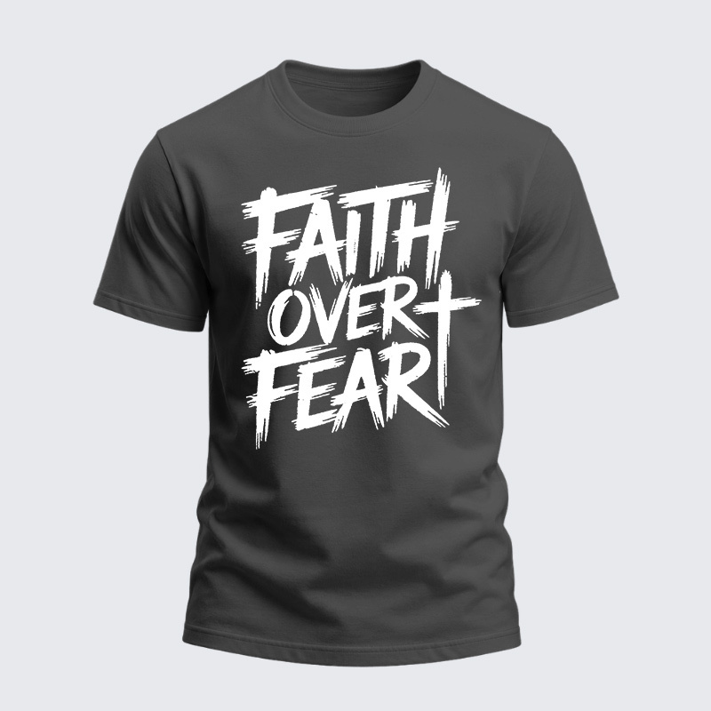 Heavyweight Cotton Tee - Christian Faith Over Fear