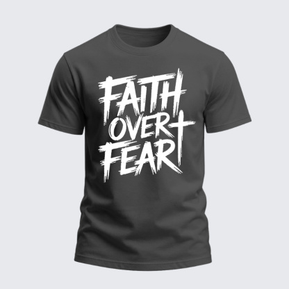 Heavyweight Cotton Tee - Christian Faith Over Fear