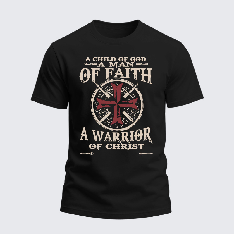 Man Of God Husband Dad Jesus God Christian Cotton T-Shirt