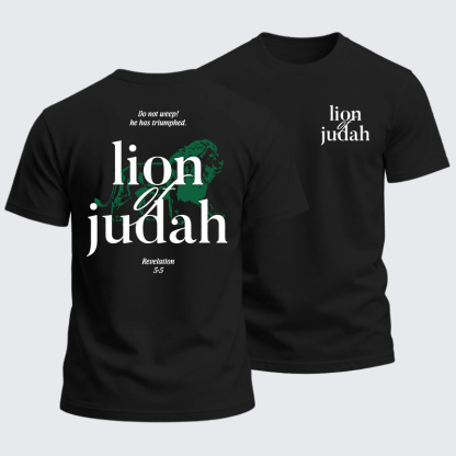 Heavyweight Cotton Tee - Lion Of Judah