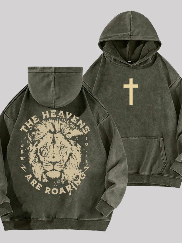 The Heavens Jesus God Christian Washed Hoodie