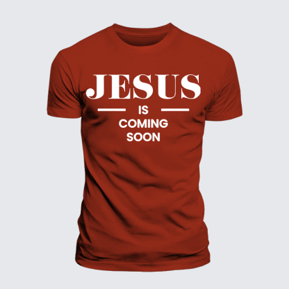 Jesus Is Coming Soon Jesus God Christian Premium Mercerized Cotton Tee