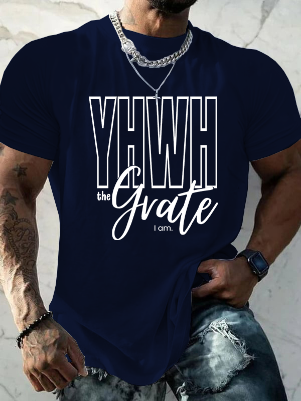 Yahweh The Grate I Am Jesus God Christian Cotton T-Shirt