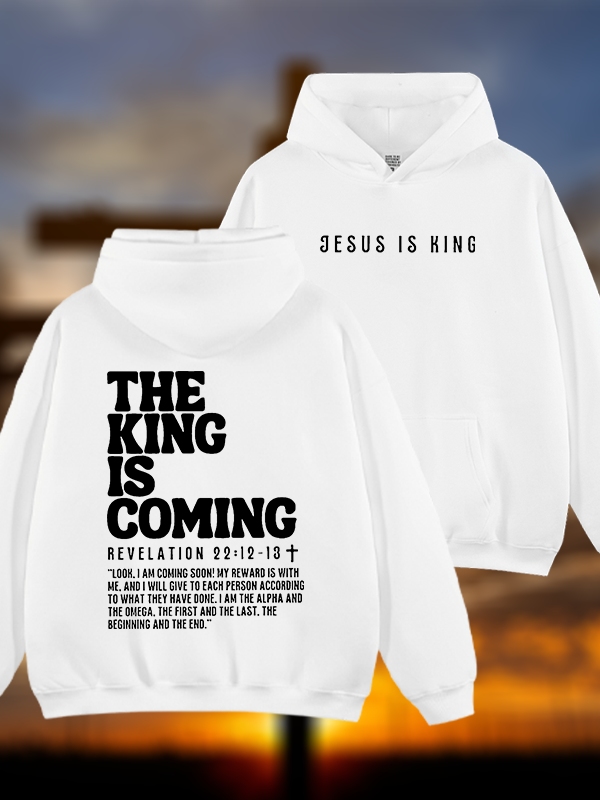 Jesus Is King Jesus God Christian Plush Fleece-Lined Hoodie