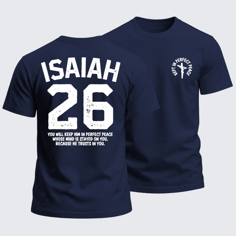 Heavyweight Cotton Tee - Isaiah 26:3 Perfect Peace