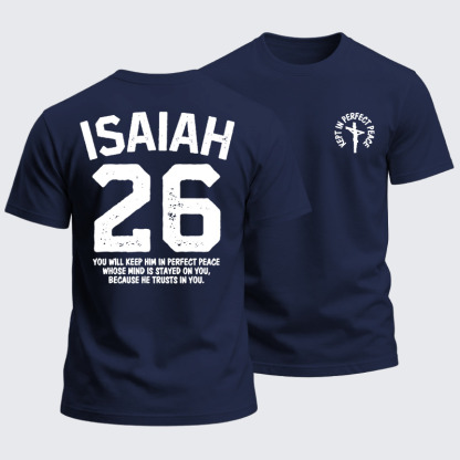 Heavyweight Cotton Tee - Isaiah 26:3 Perfect Peace