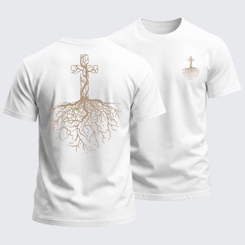 Heavyweight Cotton Tee - Christian Cross  I Love Jesus
