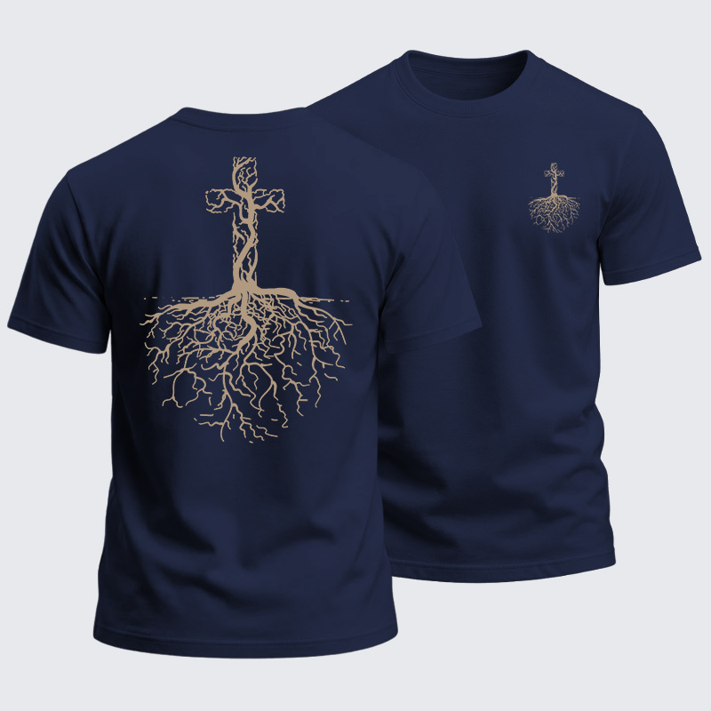 Heavyweight Cotton Tee - Christian Cross  I Love Jesus