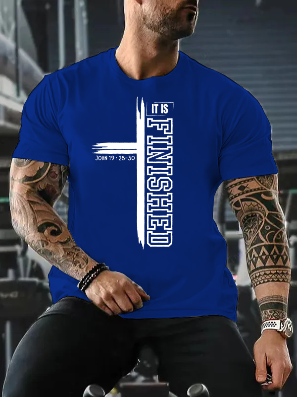 It Is Finished Jesus God Christian Cotton T-Shirt