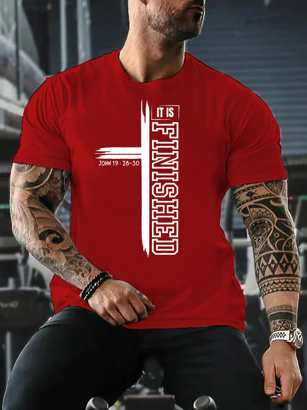 It Is Finished Jesus God Christian Cotton T-Shirt