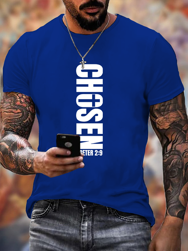 Chosen 1 Peter 2:9 Jesus God Christian Cotton T-Shirt